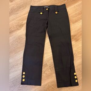 Vintage dolce & gabbana black cotton capris with gold buttons - size 38
